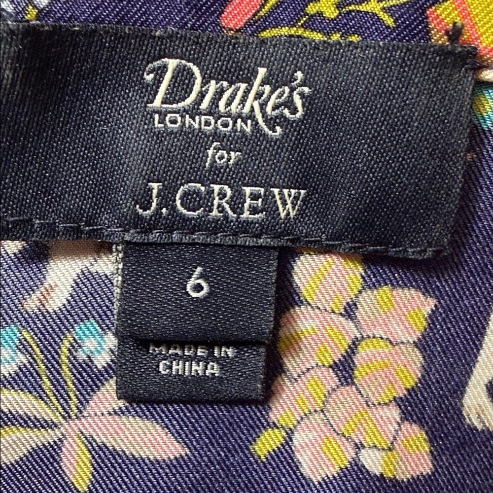 COLLECTION DRAKE’S FOR J. CREW PAJAMA TOP MIDNIGHT UNICORN BLUE CREAM SILK Sz 6 - Picture 10 of 12